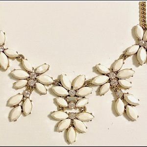 J. Crew necklace w/white stones &small rhinestones